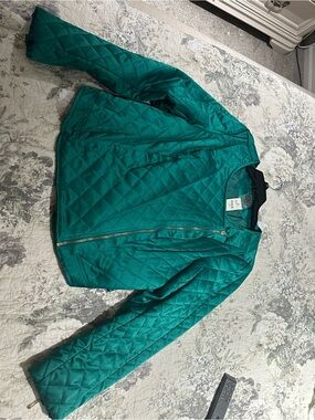 Lane Bryant Teal Quilted Bomber Jacket